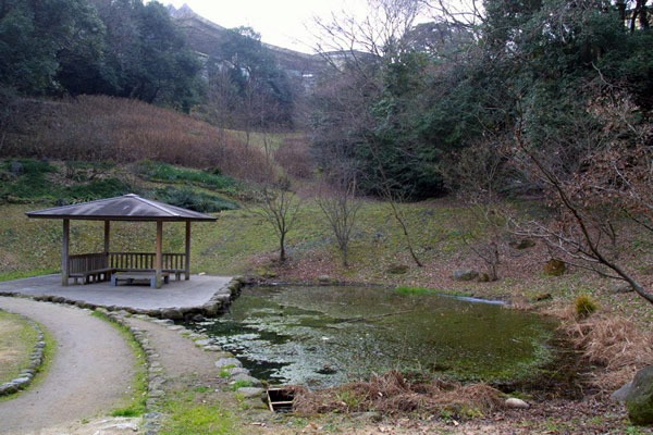 小池横の東屋風景画像