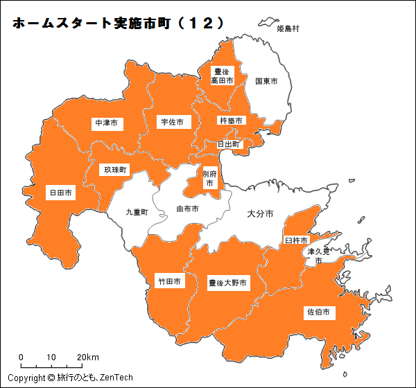 画像：県内のホームスタート実施団体所在地