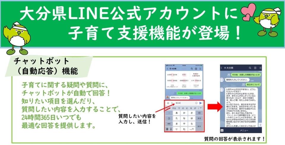 画像：大分県line公式アカウント操作方法