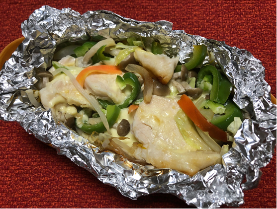 サラダチキンのホイル焼き